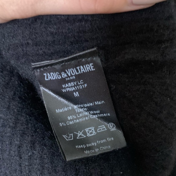 Zadig & Voltaire Kassy Wool Cashmere Lace Up Sweater M - Picture 12 of 13